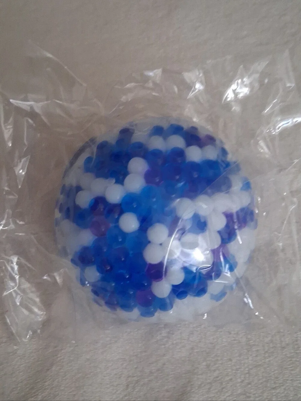 Large Waterbead Ball Squishy Blue/White